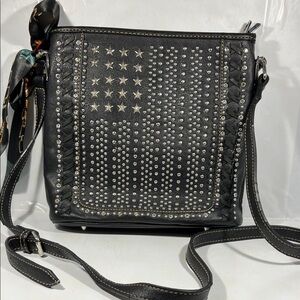Montana West Black Studded Crossbody Bag